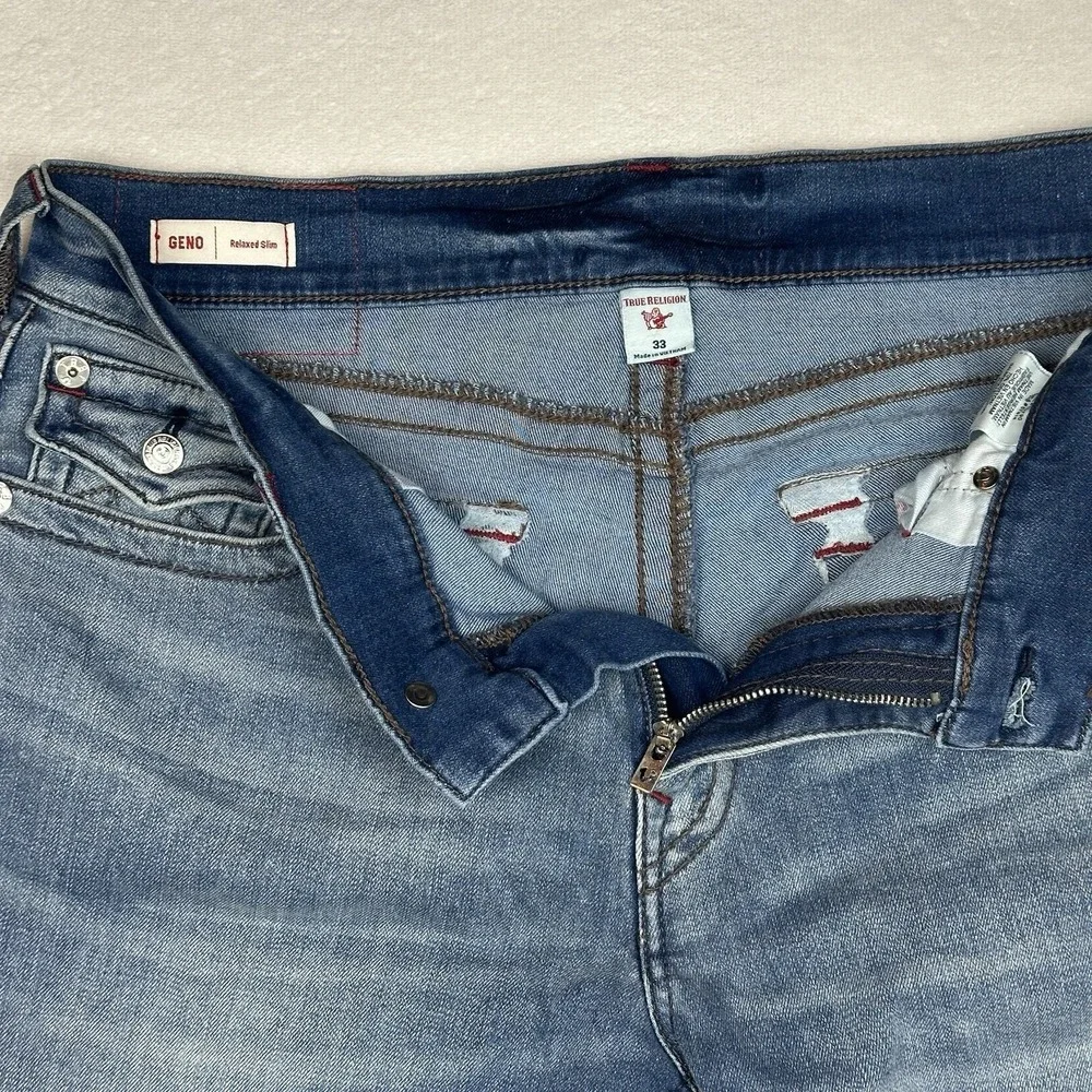 True‎ Religion GEND Relaxed Slim Jeans Mens Size 33 Light Wash Denim